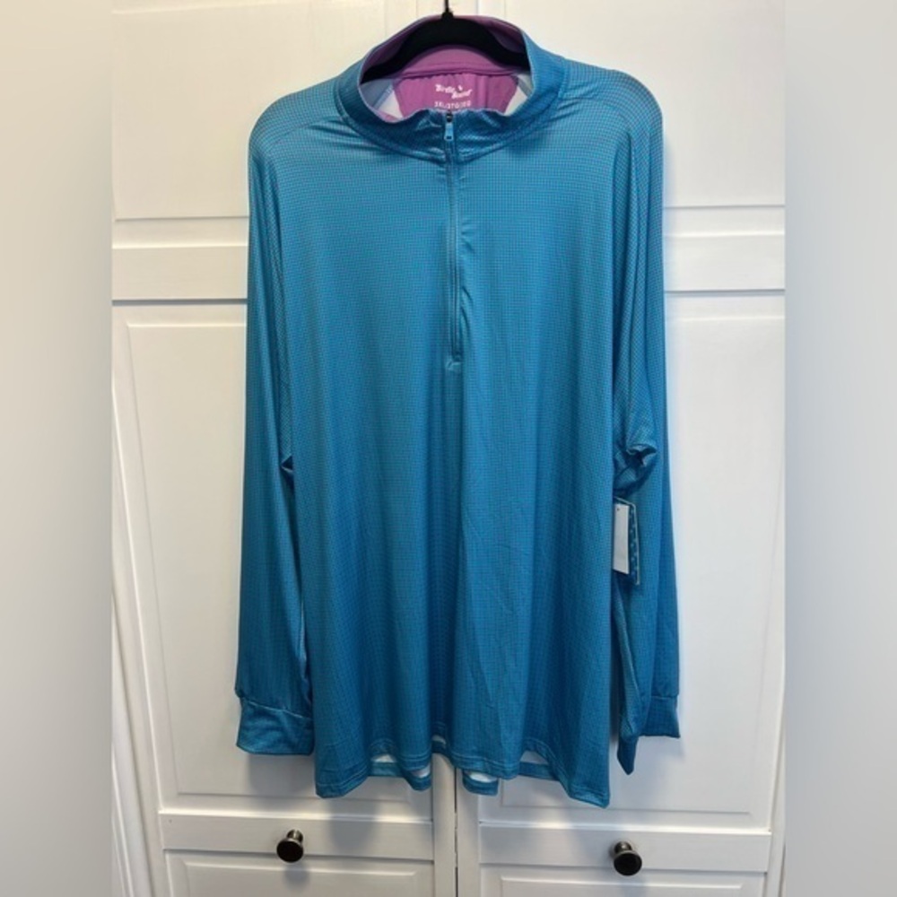 Birdie Bound Men’s 1/4 Zip Active Pullover Size 3XL Color Blue And Pink